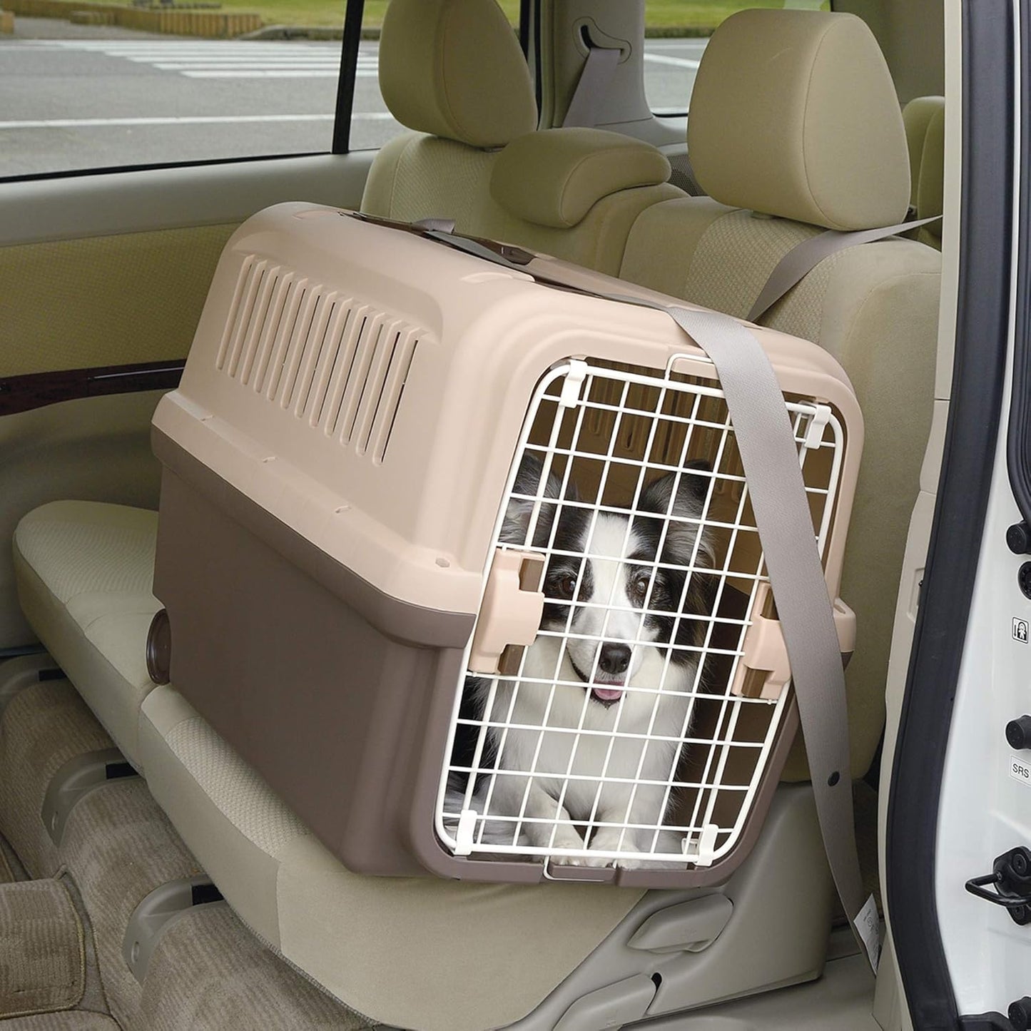 E-Z Mobile Pet Carrier S/M in Brown, Wheeled Pet Carrier/Crate for Easy Travel, for Dogs and Cats