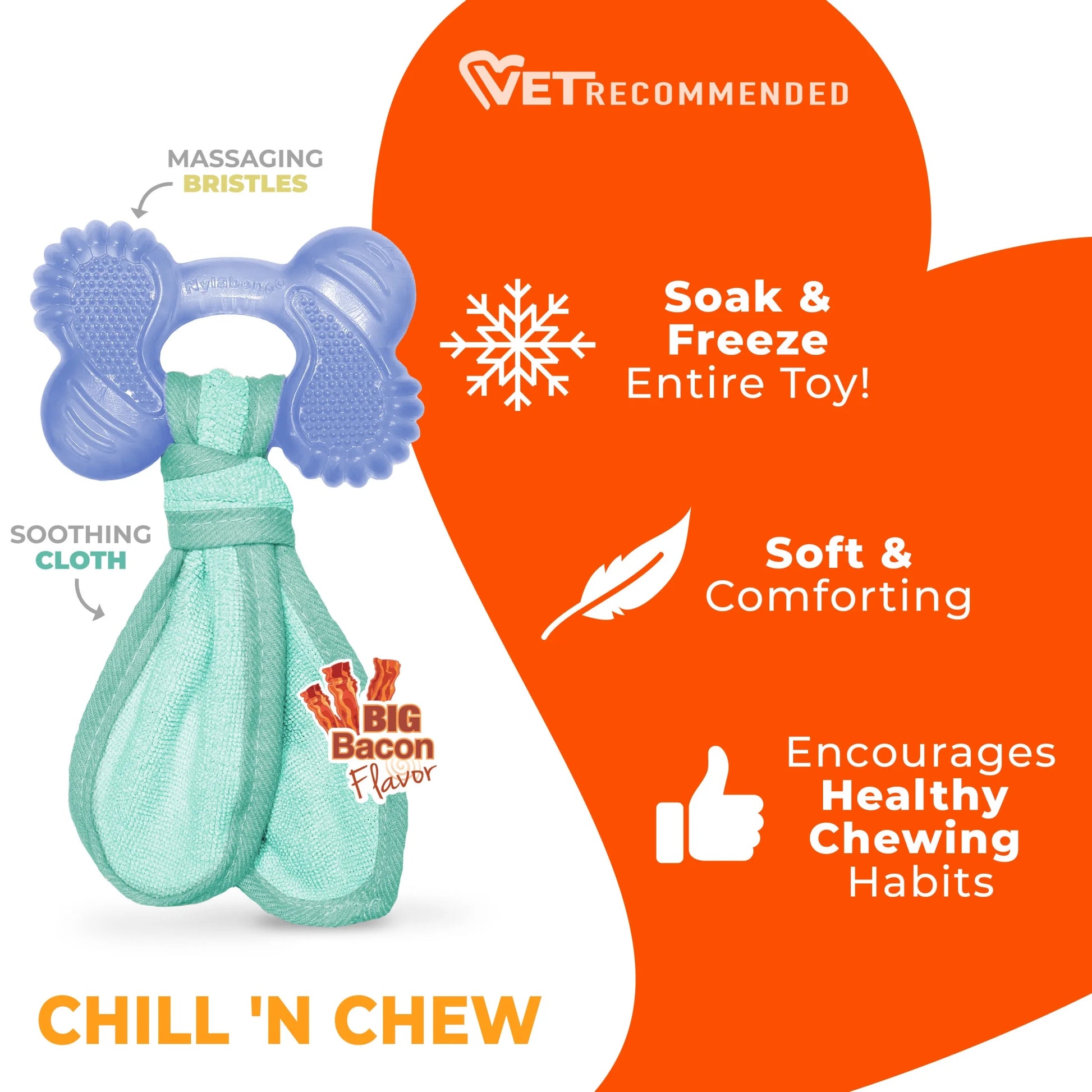 Puppy Chew Freezer Dog Toy Bacon Small - up to 25 Ibs. (1 Count)