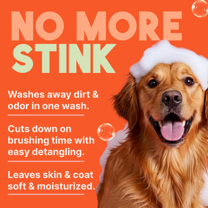 2-In-1 Dog Shampoo and Conditioner, Moisturizing Dog Detangler, Puppy Safe, Made in the USA, Papaya Scent, Cat & Kitten Safe, 20Oz.