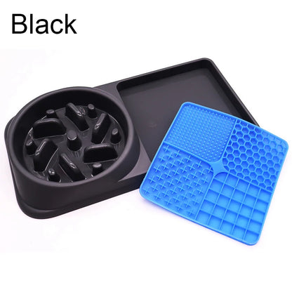 Silicone 2In1 Dog Lick Mat for Dogs Pet Slow Food Plate Feeder with Non-Sliping Cups Silicone Sniffing Pad Pet for Dry/Wet Food