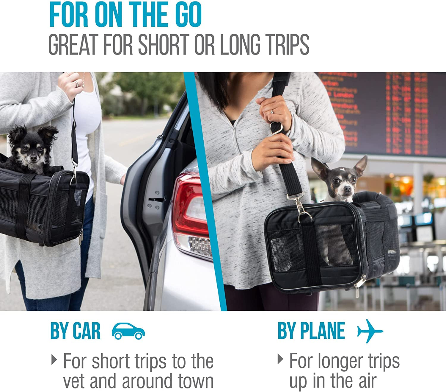 Original Deluxe Travel Pet Carrier, Airline Approved - Charcoal Gray, Large